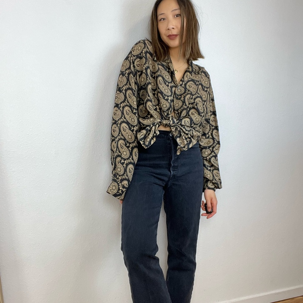 Silk Paisley Print Blouse
